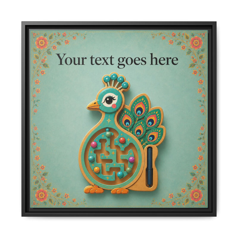 Peacock in Teal — Personalized Baby Name Wall Art