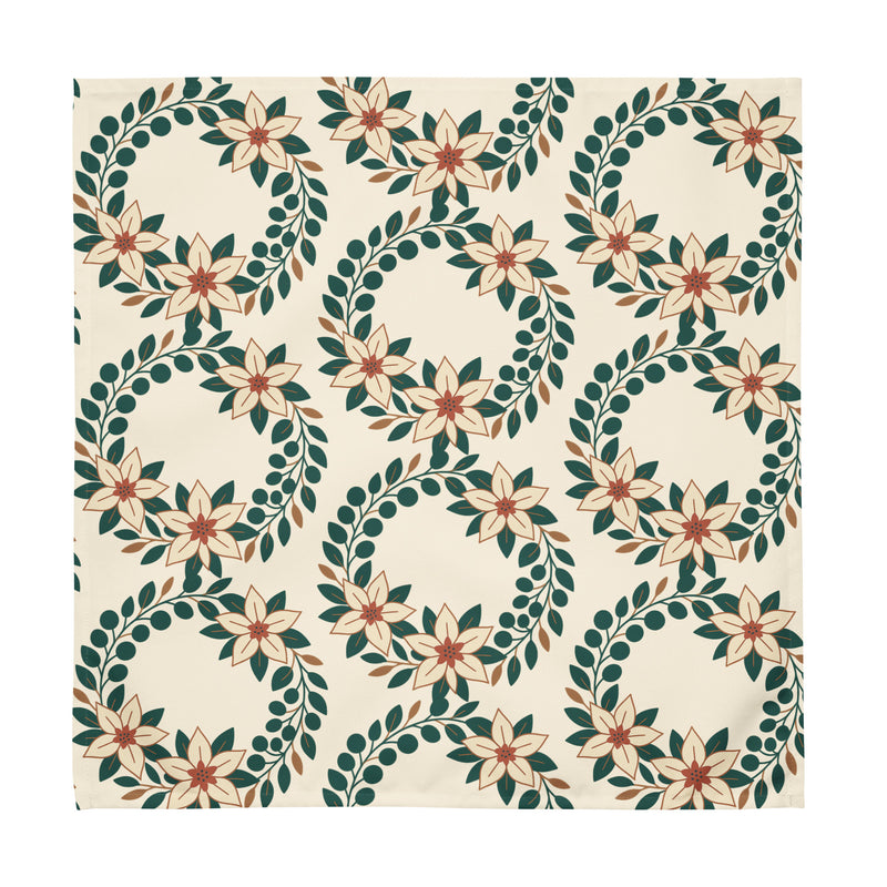 Evergreen Holiday Floral Cloth Napkin Set of 4