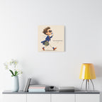 Stylish Commuter Boy - Personalized Baby Name Wall Art