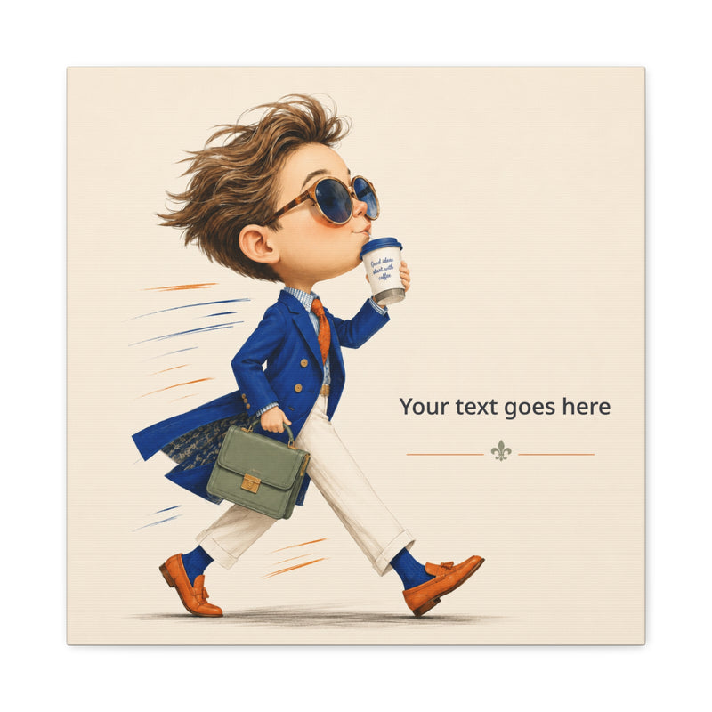 Stylish Commuter Boy - Personalized Baby Name Wall Art