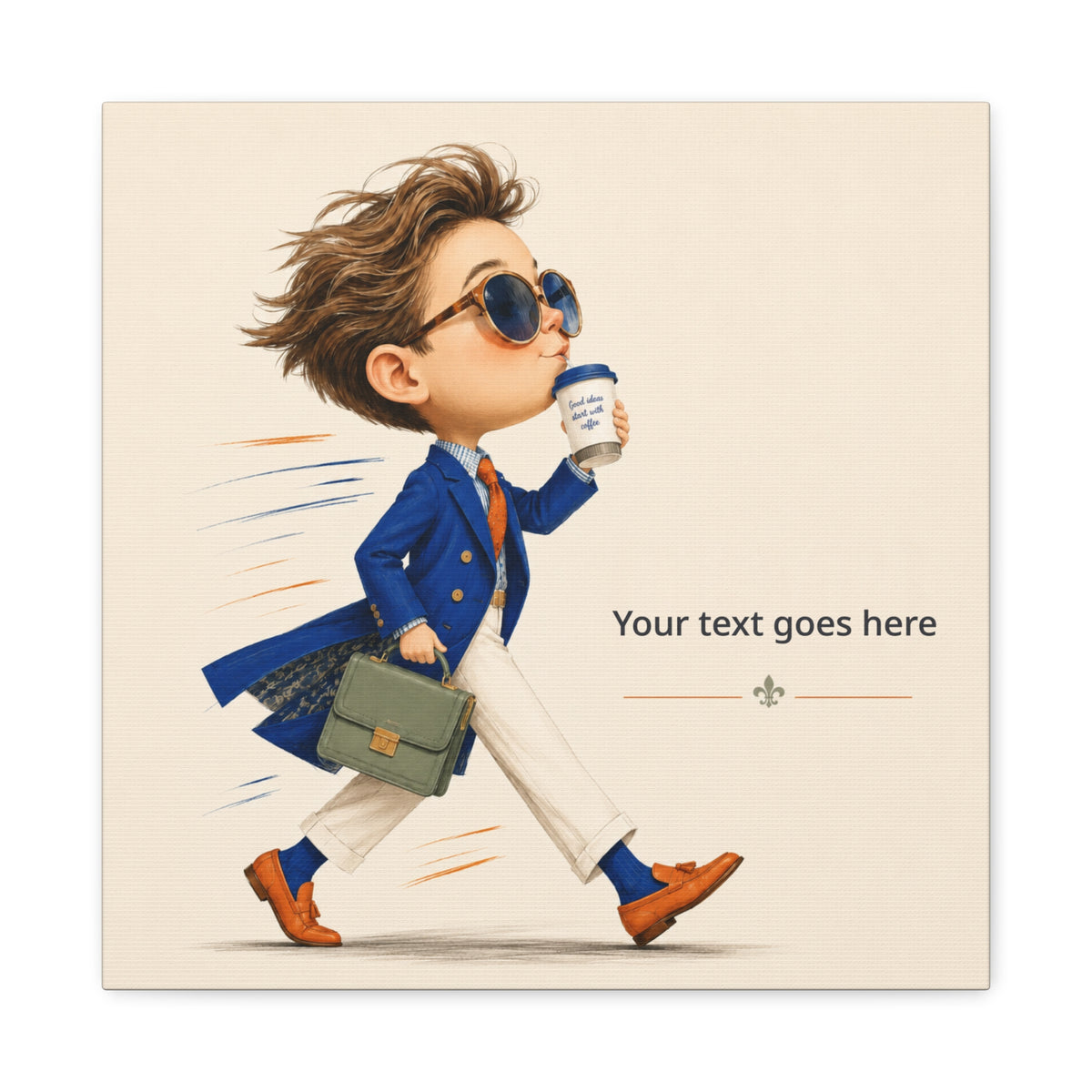 Stylish Commuter Boy - Personalized Baby Name Wall Art