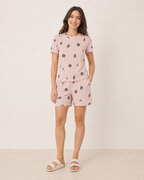 Botanical Moon in Dusty Pink - Cotton Women’s T-shirt