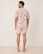 Botanical Moon in Dusty Pink - Cotton Men’s T-Shirt