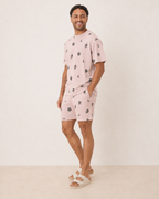 Botanical Moon in Dusty Pink - Cotton Men’s T-Shirt