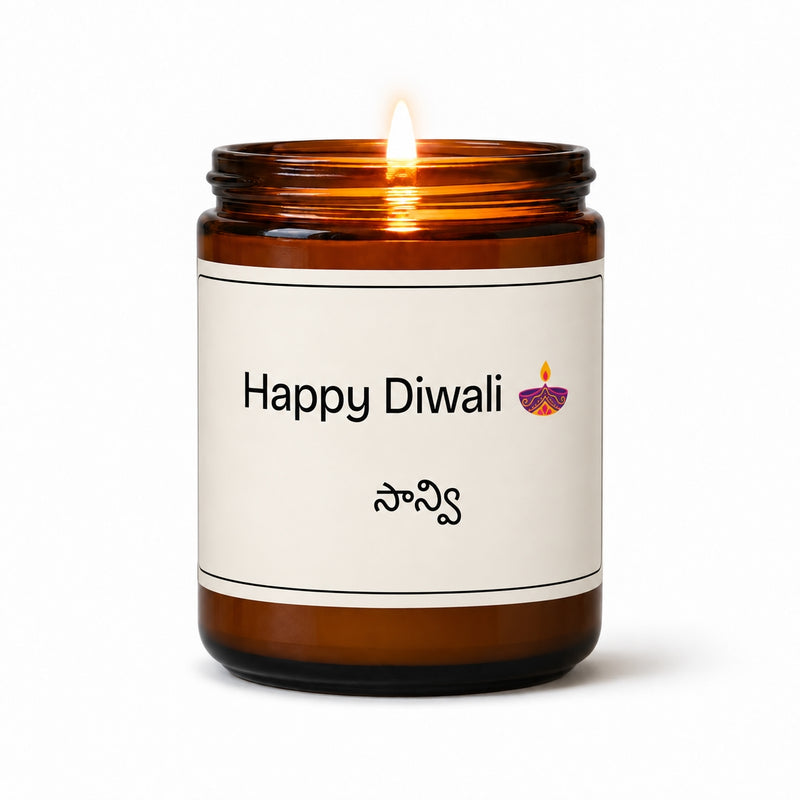 Happy Diwali: Custom Name Candle