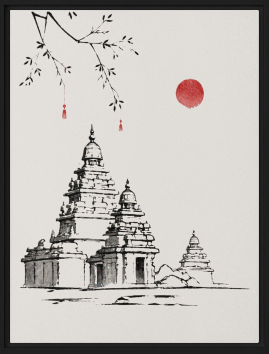 Mahabalipuram - Framed Canvas Wall Art – 9" × 12"