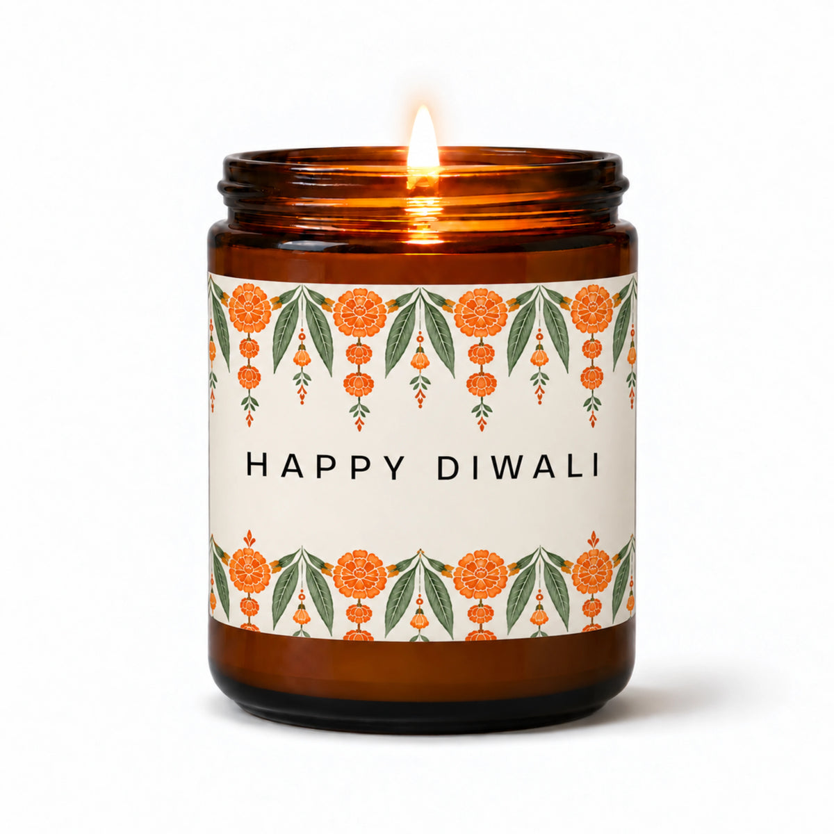 Diwali Marigold Custom Name Candle