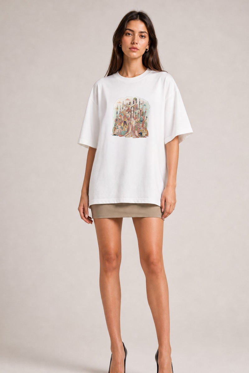 Artistic Illustration Graphic - Oversized Unisex T-shirt