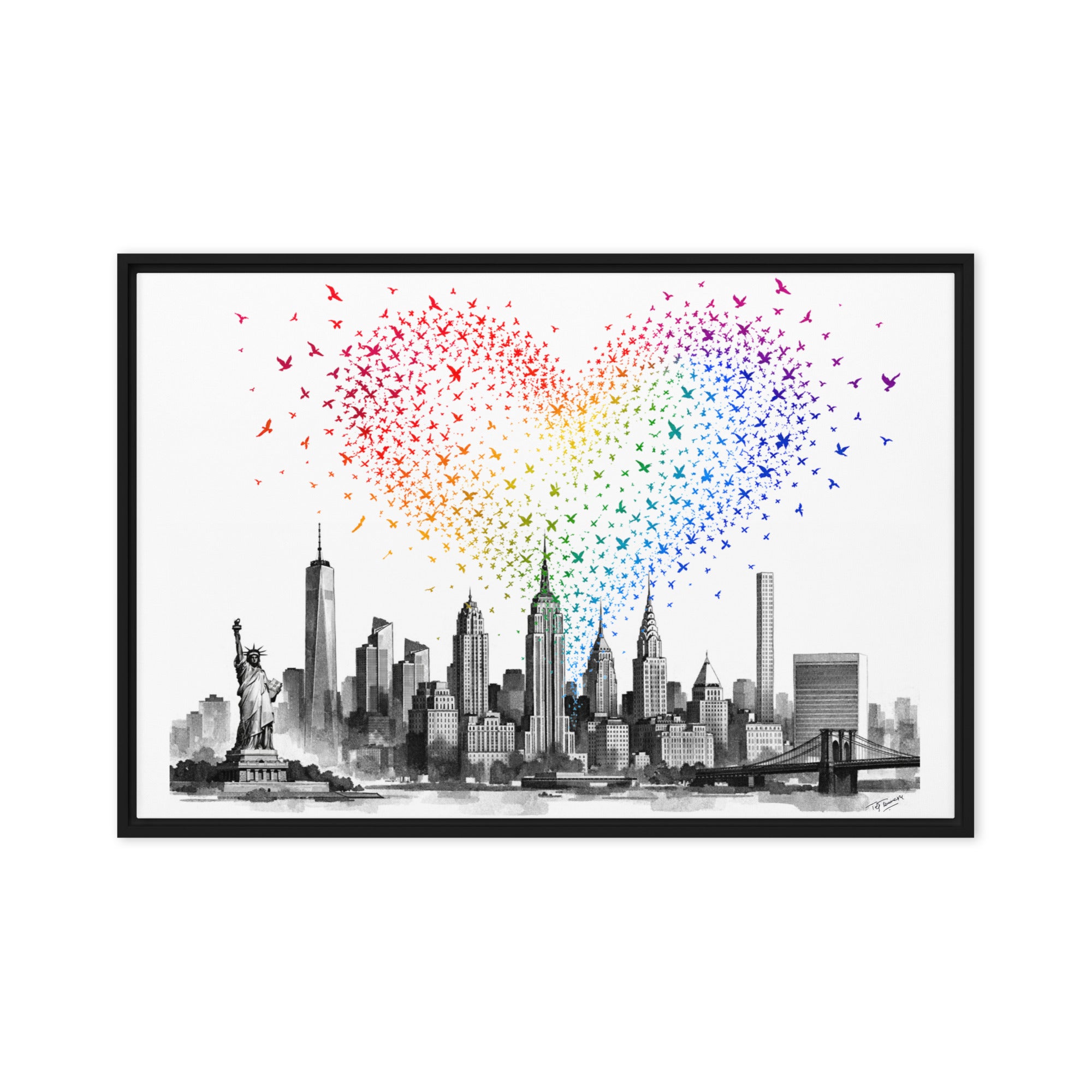 New York Loves LGBTQIA+ : Limited Edition Framed Canvas Wall Art