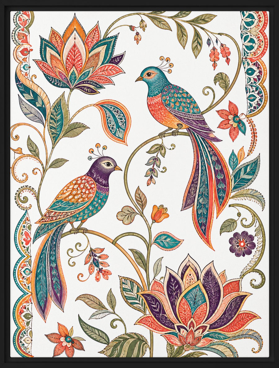 <i>Indian Lotus</i> - Framed Canvas Wall Art – 9" × 12"