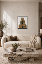 Ancient Indian Temple Wall Art – Framed Canvas