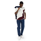 Abstract Wave - Charcoal Gray & Burgundy Men's T-shirt
