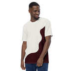 Abstract Wave - Charcoal Gray & Burgundy Men's T-shirt