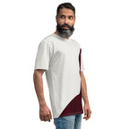 Abstract Wave - Charcoal Gray & Burgundy Men's T-shirt