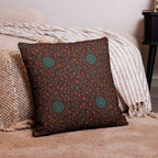 Alankari Heritage Floral Accent Pillow - Maroon & Turquoise
