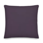 Solid purple pillow on a white background