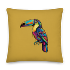 Tropical Toucan Accent Pillow - Mustard Yellow