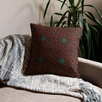 Alankari Heritage Floral Accent Pillow - Maroon & Turquoise