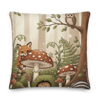 Woodland Forest Mushroom Accent Pillow