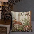 Woodland Forest Mushroom Accent Pillow