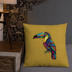 Tropical Toucan Accent Pillow - Mustard Yellow
