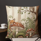 Woodland Forest Mushroom Accent Pillow