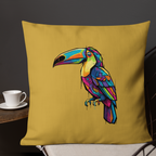 Tropical Toucan Accent Pillow - Mustard Yellow
