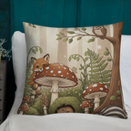 Woodland Forest Mushroom Accent Pillow