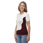 Abstract Wave - Charcoal Gray & Burgundy Women's T-shirt