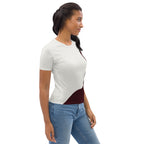 Abstract Wave - Charcoal Gray & Burgundy Women's T-shirt