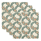 Evergreen Holiday Floral Cloth Napkin Set of 4