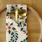 Evergreen Holiday Floral Cloth Napkin Set of 4