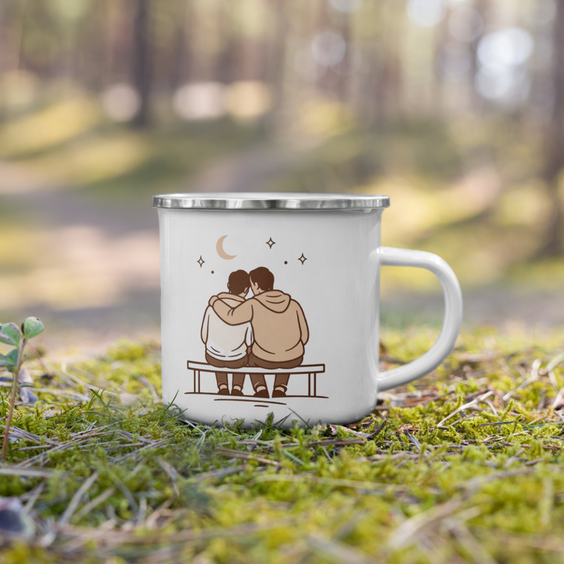 Personalized Mr & Mr Enamel Mug | LGBTQAI+ Romantic Anniversary Gift for him or them