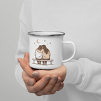 Personalized Mrs & Mrs Enamel Mug | LGBTQIA Romantic Anniversary Gift for her or them
