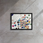 Confetti Orbit Colorful Circle Framed canvas  Wall Art