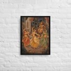 Black framed canvas wall art mockup, 18x24 inch, front view