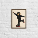 Roller Monkey Framed Canvas – Nursery Wall Art