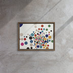 Confetti Orbit Colorful Circle Framed canvas  Wall Art