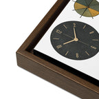 Decorative clock with a wooden frame on a white background