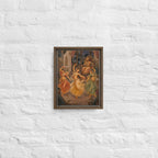 Brown framed canvas wall art mockup, 9x12 inch, front view