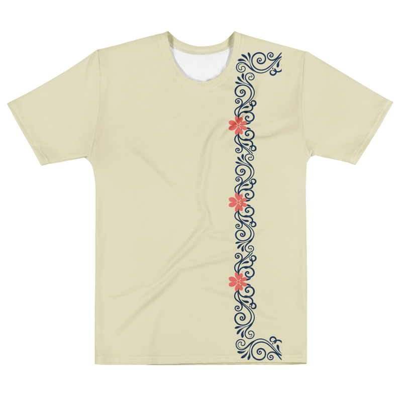 Retro Scroll Blossom - Cream Color Men’s T-Shirt